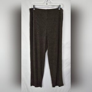 Chico's Travelers Slinky Knit Brown Minimalist Pull-on Pants sz 2 Short (L/12)